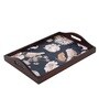 Tutsi Bird Brown Teak Wood & MDF Serving Tray Reinvention factory