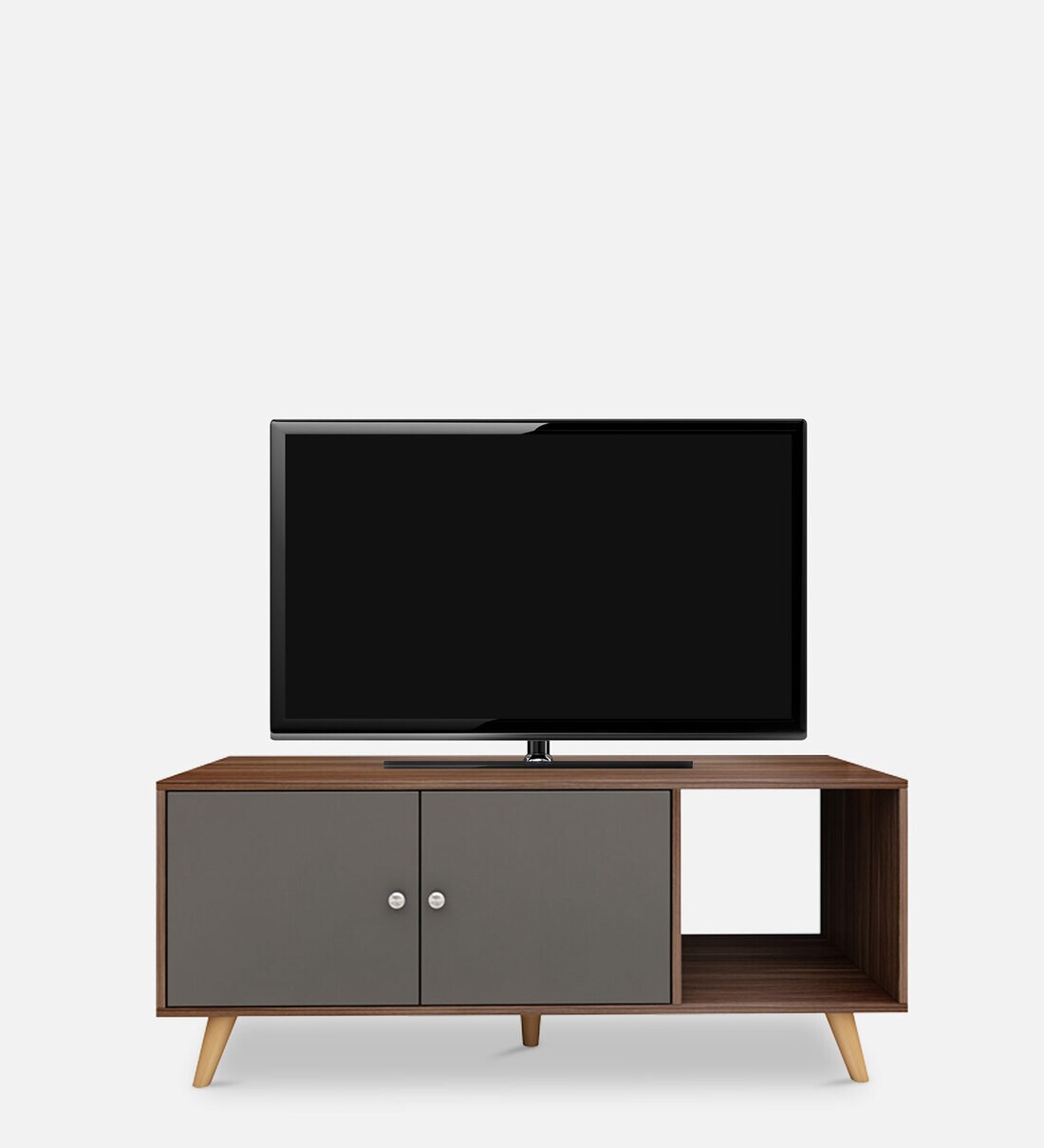 Buy Stylo TV Console for TVs in Cairo Walnut & Dark grey Finish Online