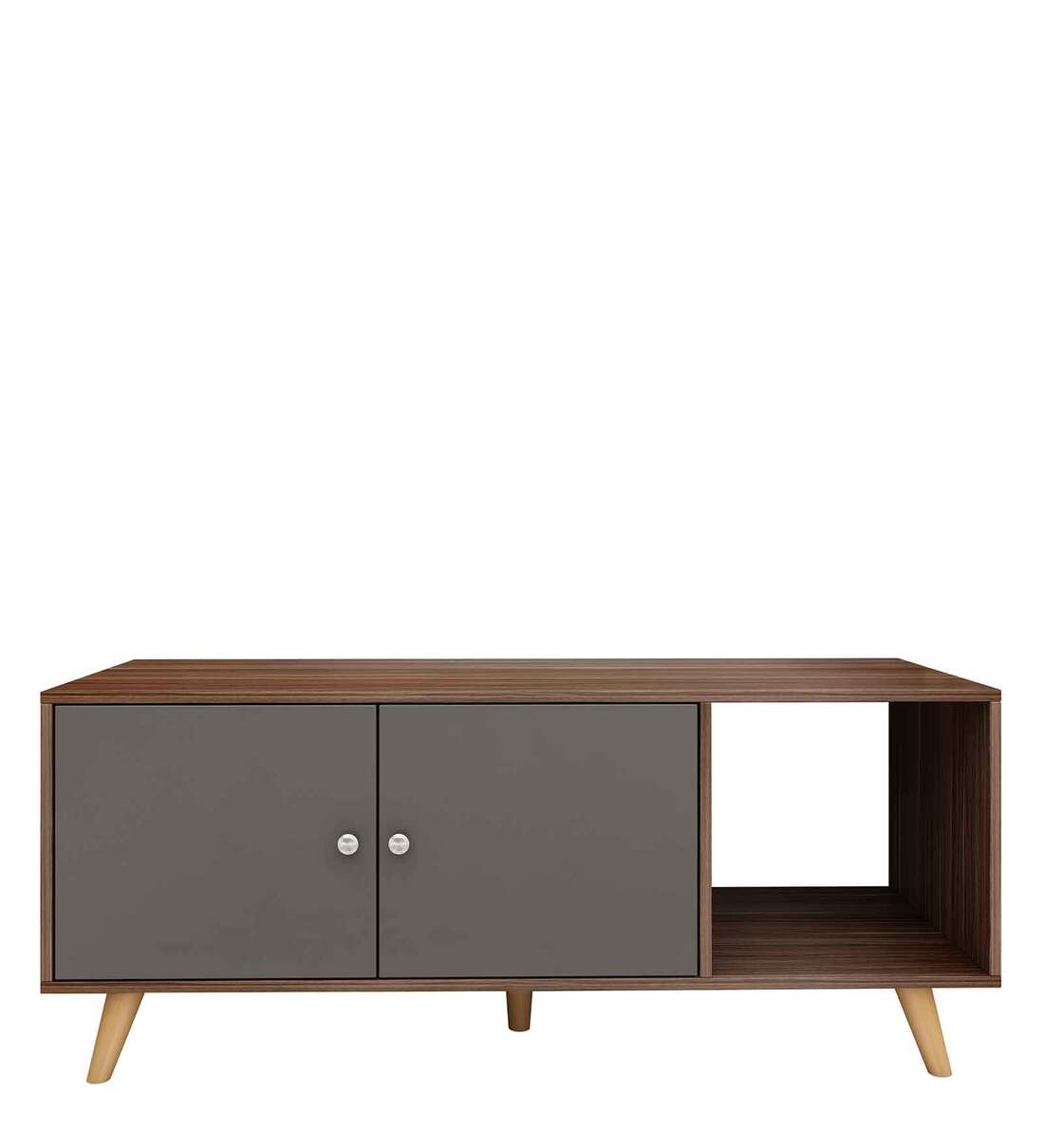 Buy Stylo TV Console for TVs in Cairo Walnut & Dark grey Finish Online