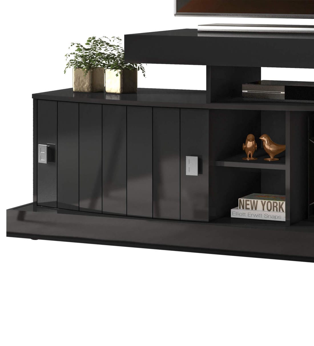 Buy Kenya TV Unit in Glossy Black Finish by Colibri Online Modern TV