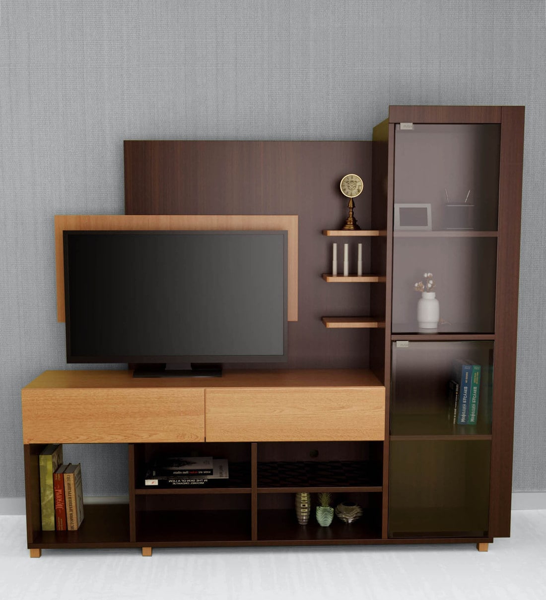 Buy Greta TV Unit in Brown Colour by HomeTown Online TV Units TV