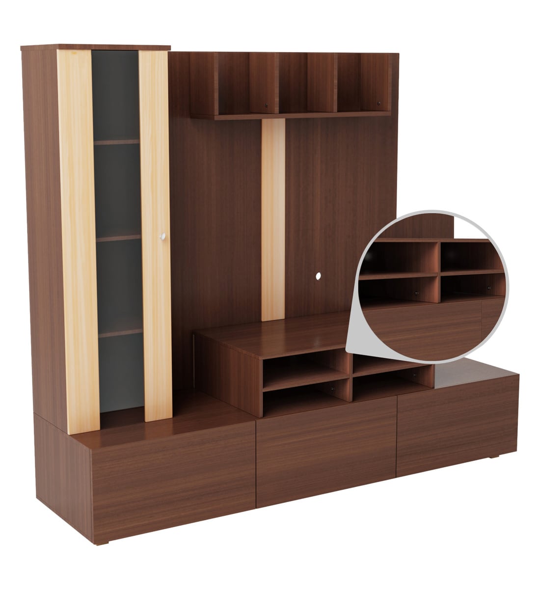 Buy Hugo TV Unit for TVs upto 43 Inches in Walnut & Teak Finish by