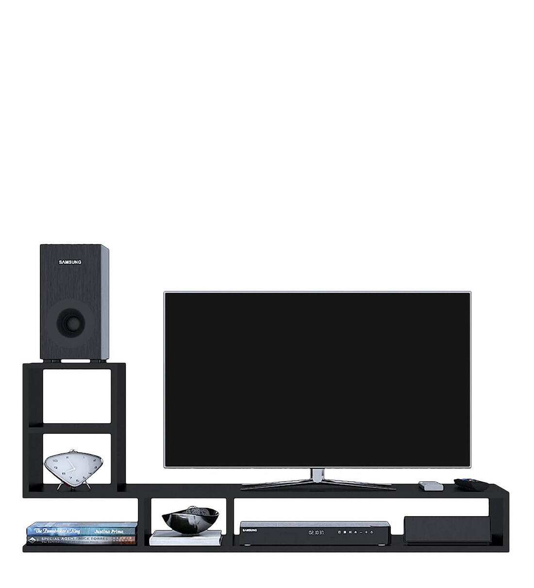 Buy TV Console in Black Colour by Klaxon Online Modern TV Consoles