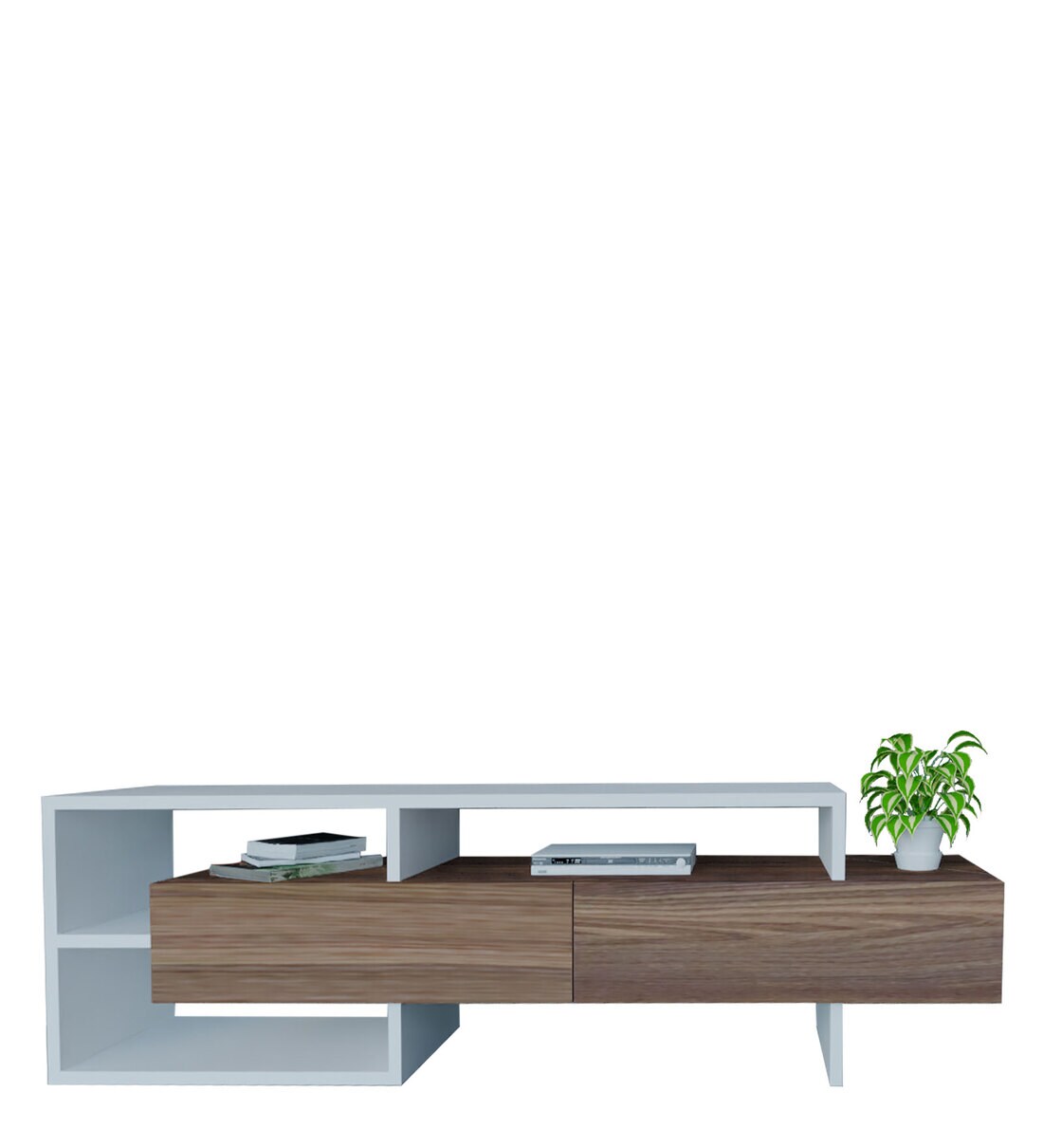 Buy TV Unit in White & Rolex Light Colour by Vcreate Store Online