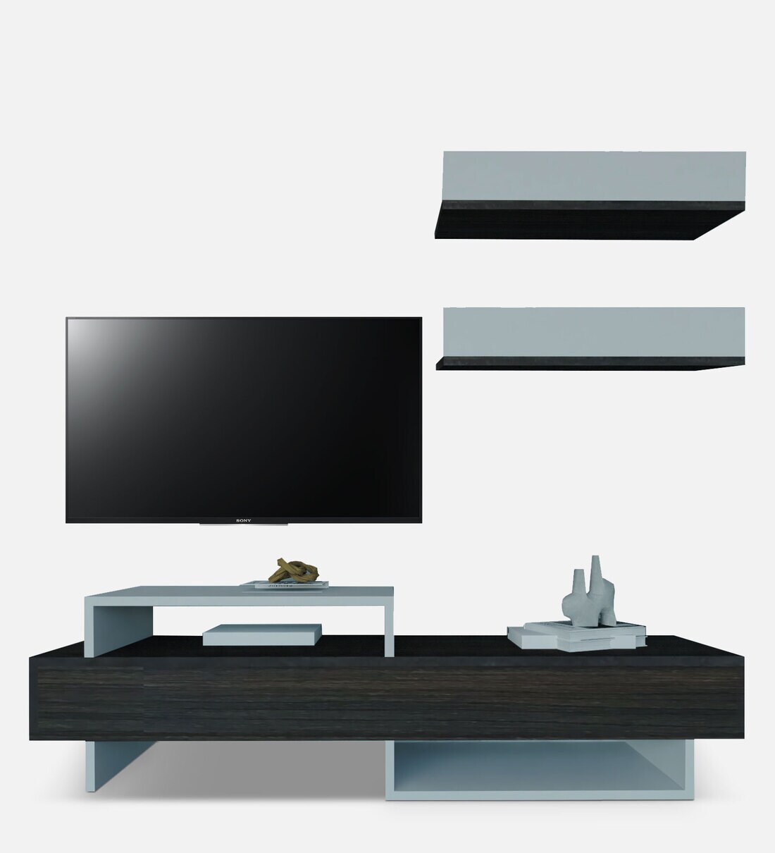 Buy TV Unit in White & Wenge Finish by Vcreate Store Online TV Units