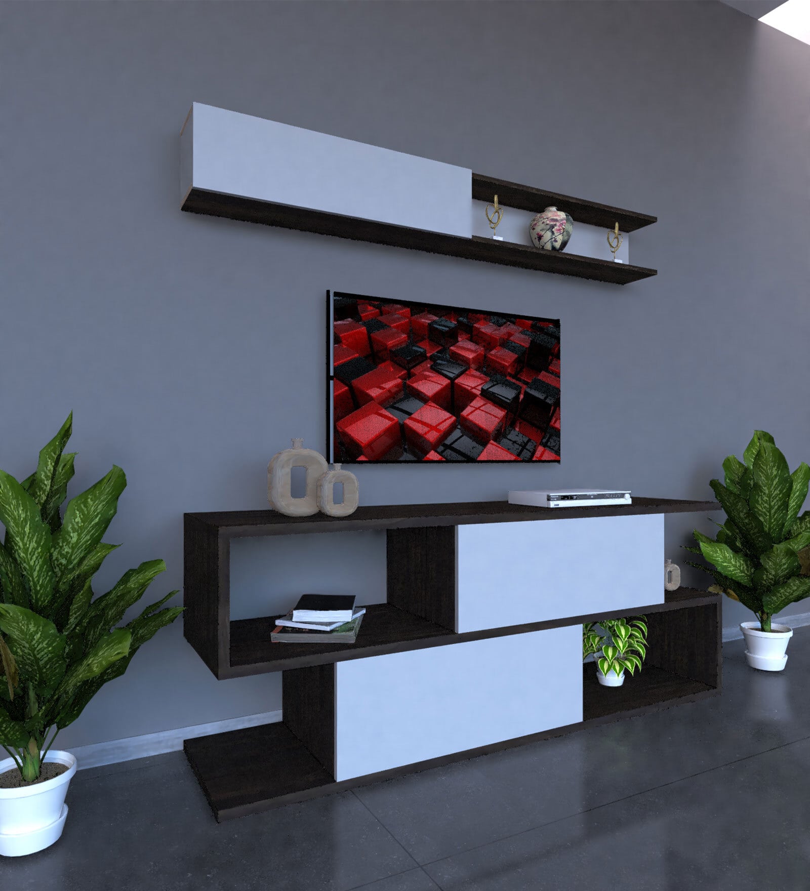 Buy Delta TV Console in White & Wenge Finish at 10% OFF by VCreate ...