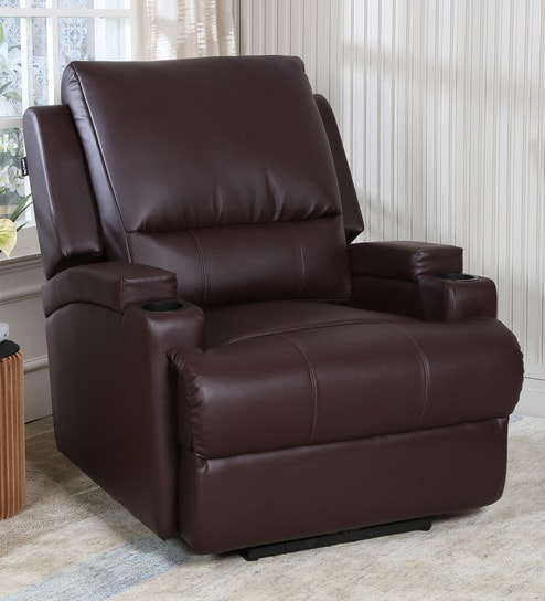 Tv Chair 1 Seater Recliner In Brown Colour By Recliners India