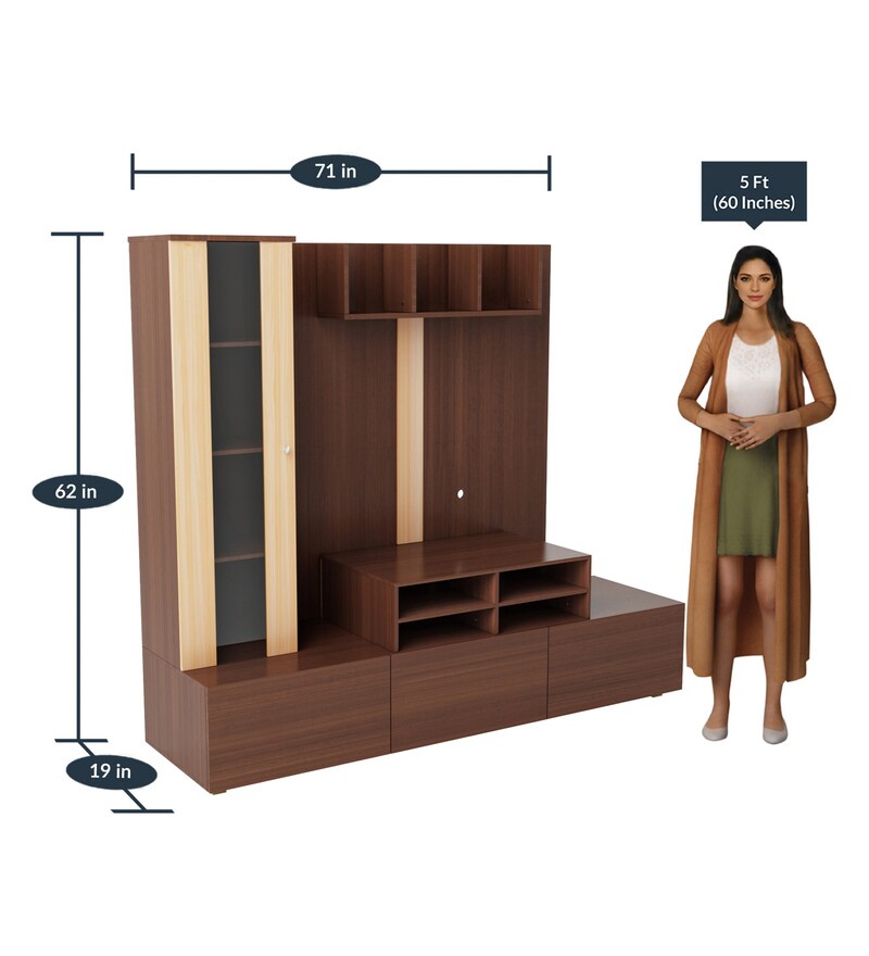 Buy Hugo TV Unit for TVs upto 43 Inches in Walnut & Teak Finish by