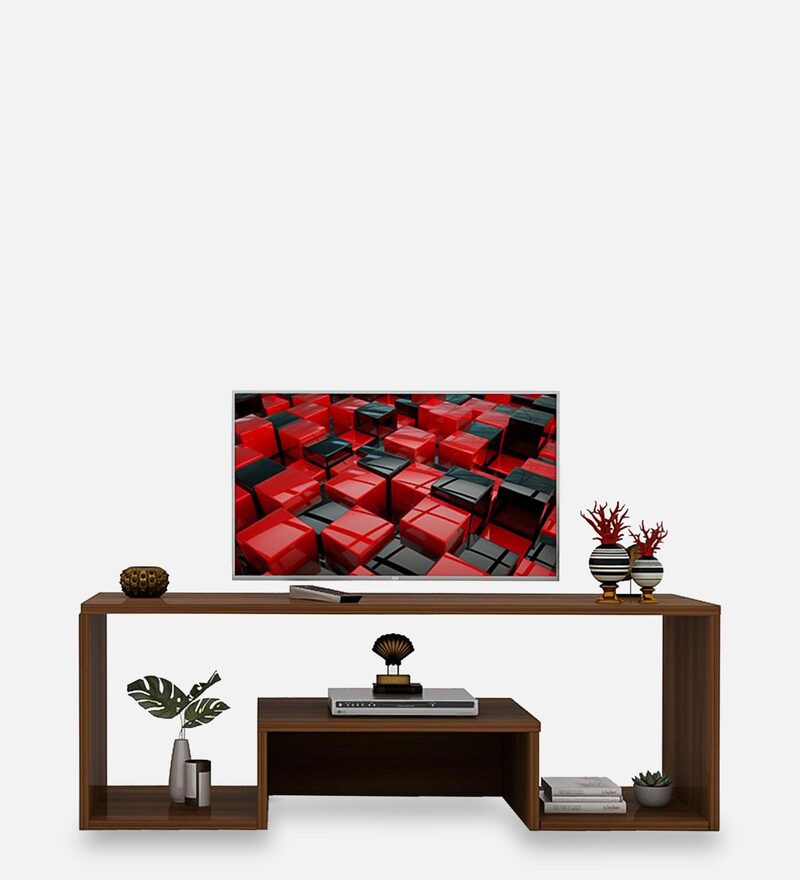 Buy TV Unit in Natural Wood Finish by Vcreate Store Online TV Shelves
