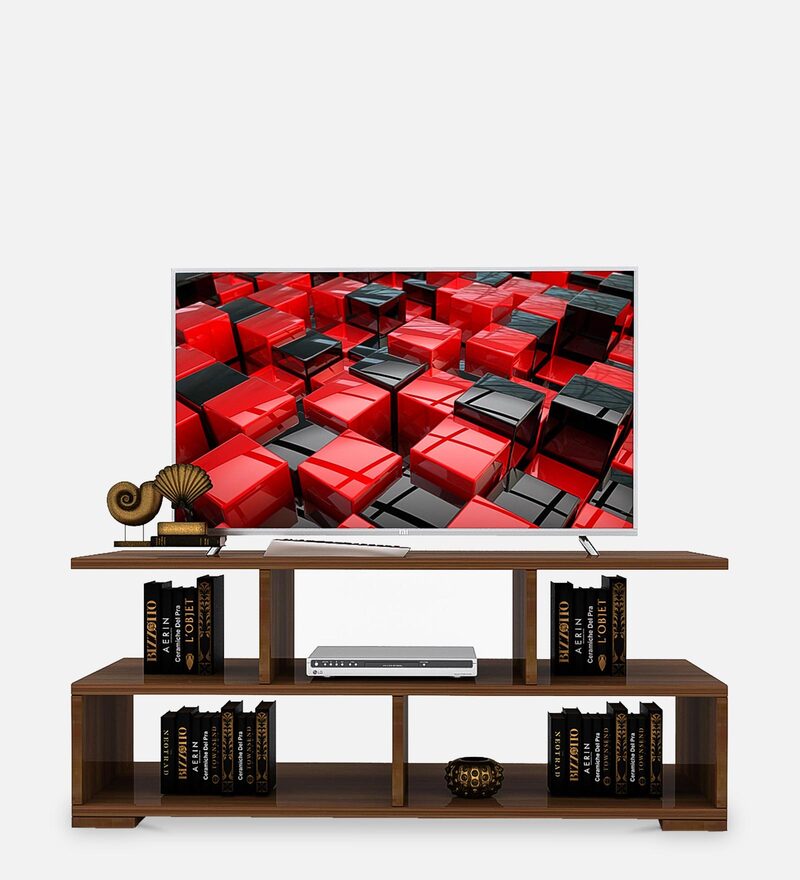 Buy TV Unit in Natural Wood Finish by Vcreate Store Online TV Shelves