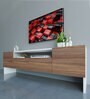 Omega TV Console for TVs in White & Walnut Finish for TVs up to 55"