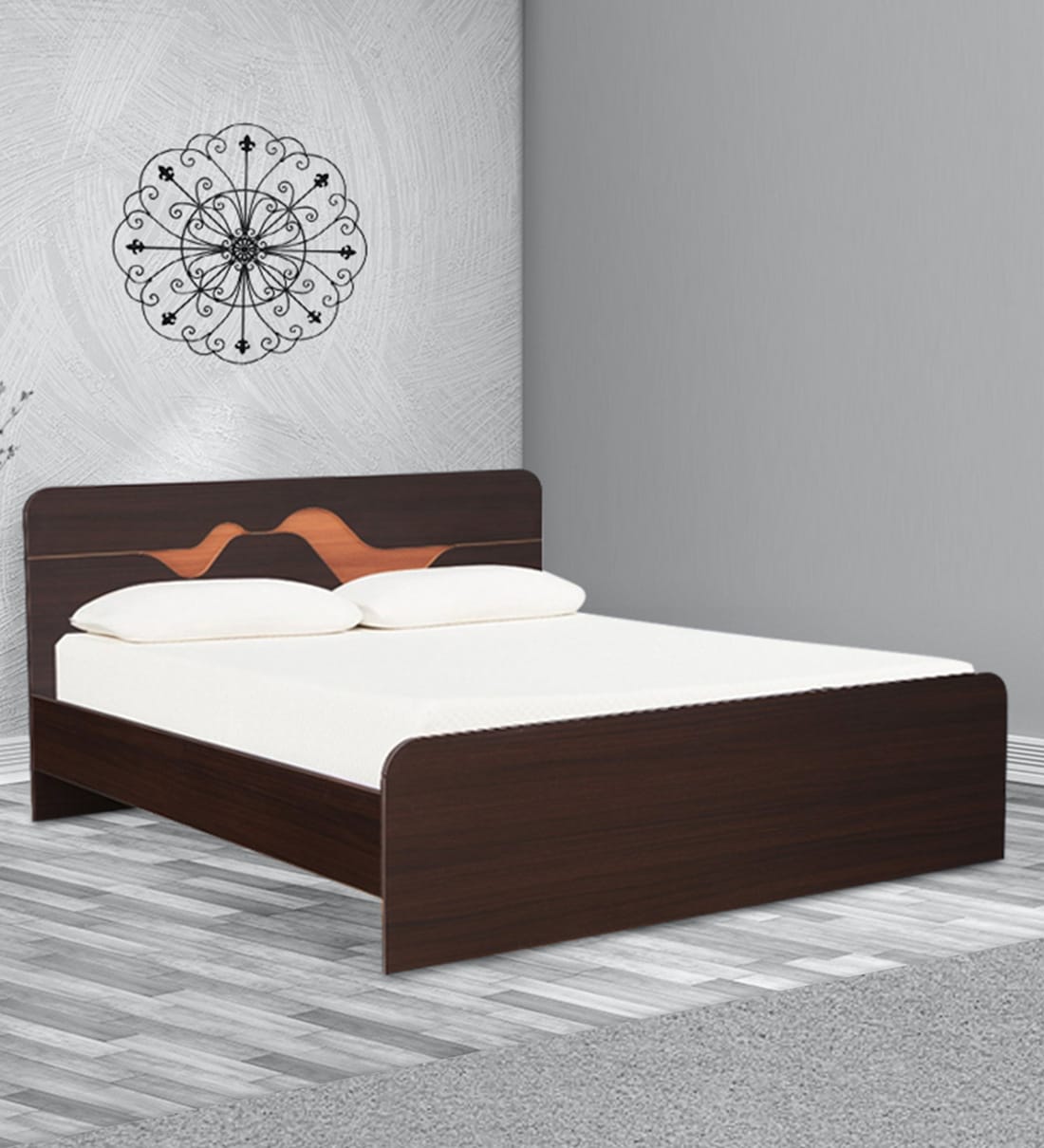 Buy Tweady King Size Bed in Denever Oak Finish by HomeTown Online
