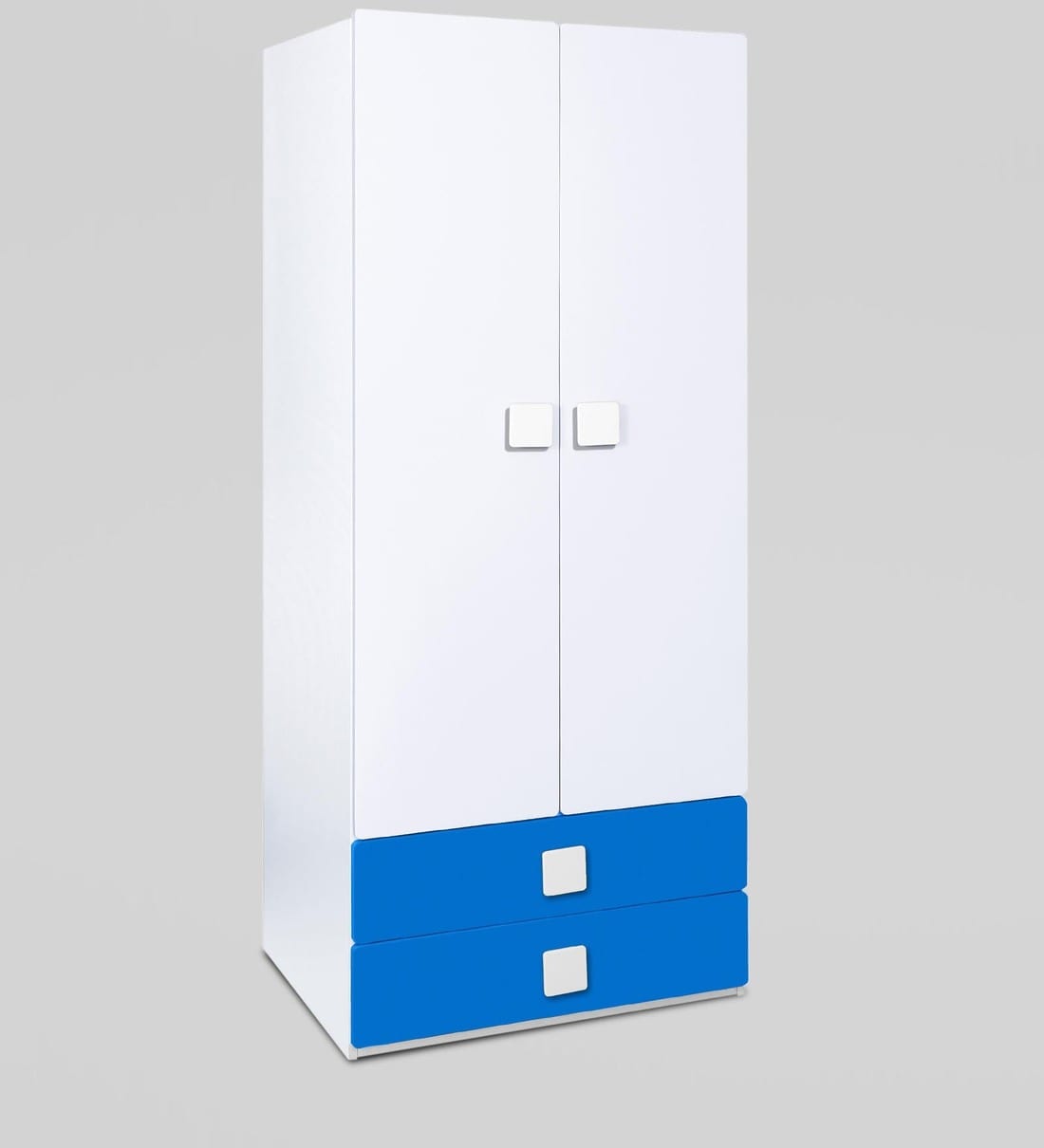 Buy Babies 2 Door Wardrobe with Drawers in Blue White Colour at 9 OFF by Alex Daisy Pepperfry