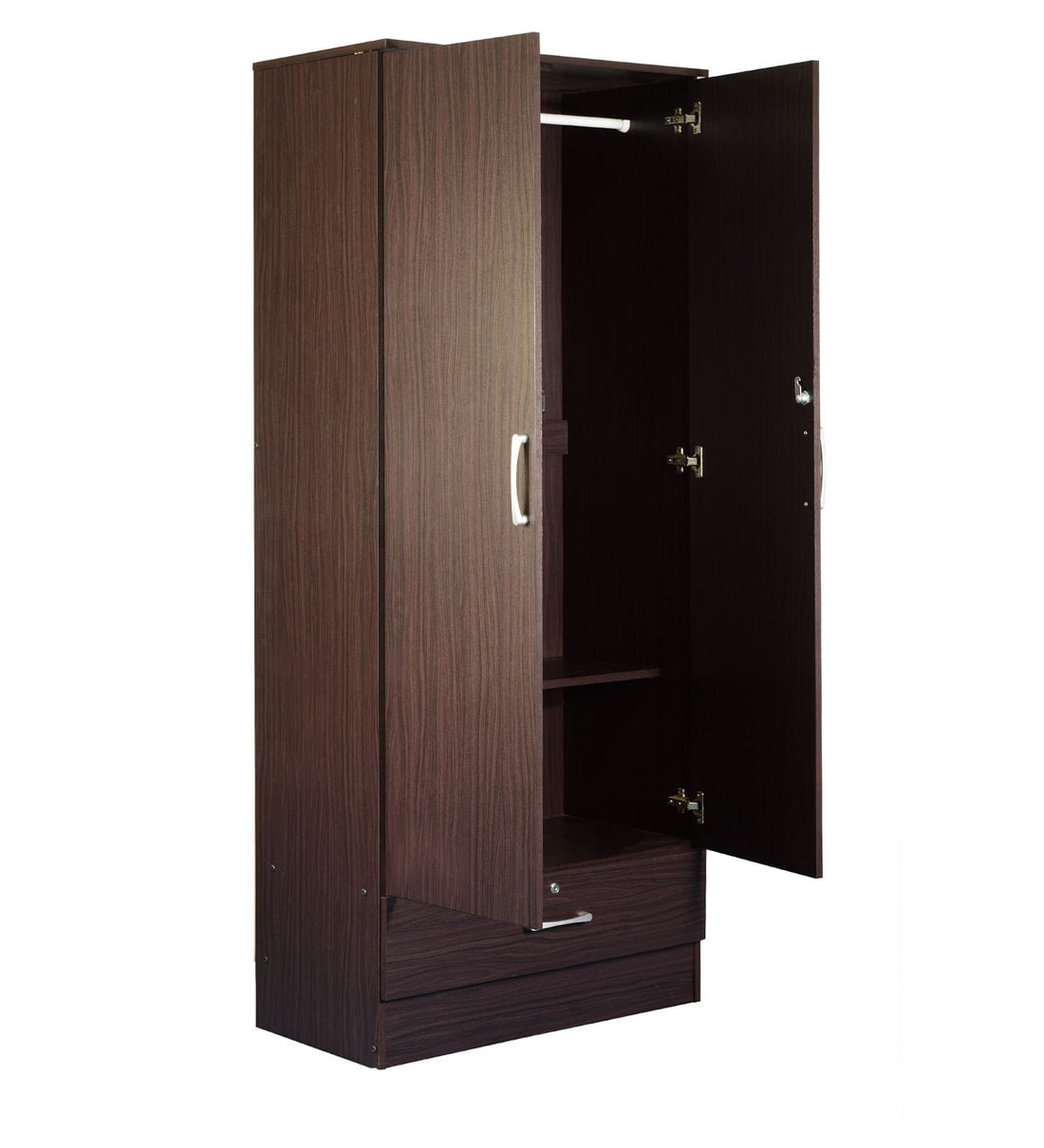 Buy Yukio 2 Door Wardrobe With 1 Drawer In Walnut Finish By Mintwud ...