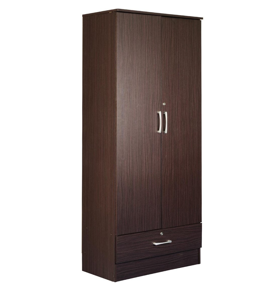 Buy Yukio 2 Door Wardrobe With 1 Drawer In Walnut Finish By Mintwud 