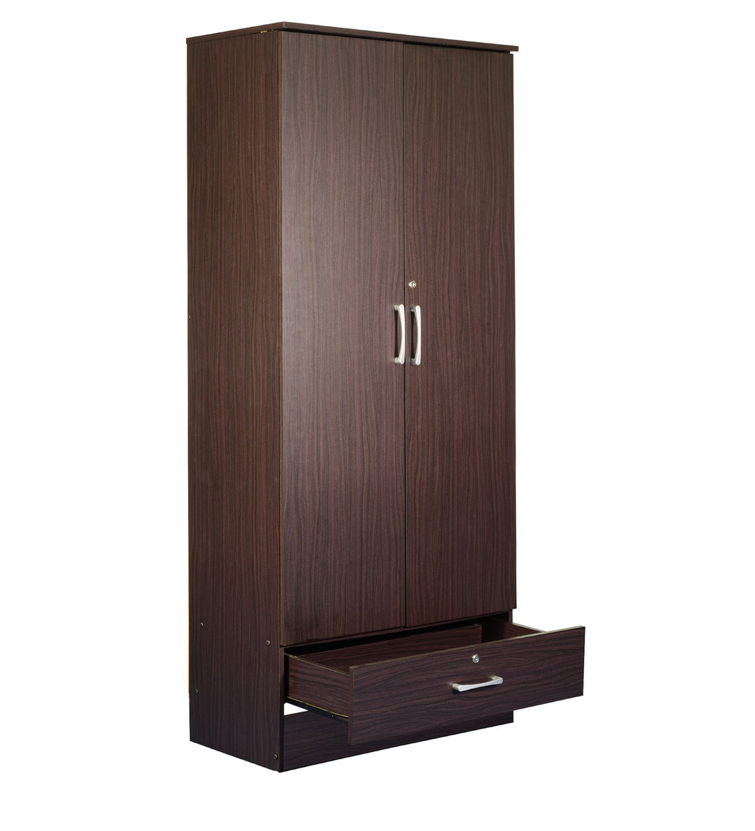 Buy Yukio 2 Door Wardrobe With 1 Drawer In Walnut Finish By Mintwud ...