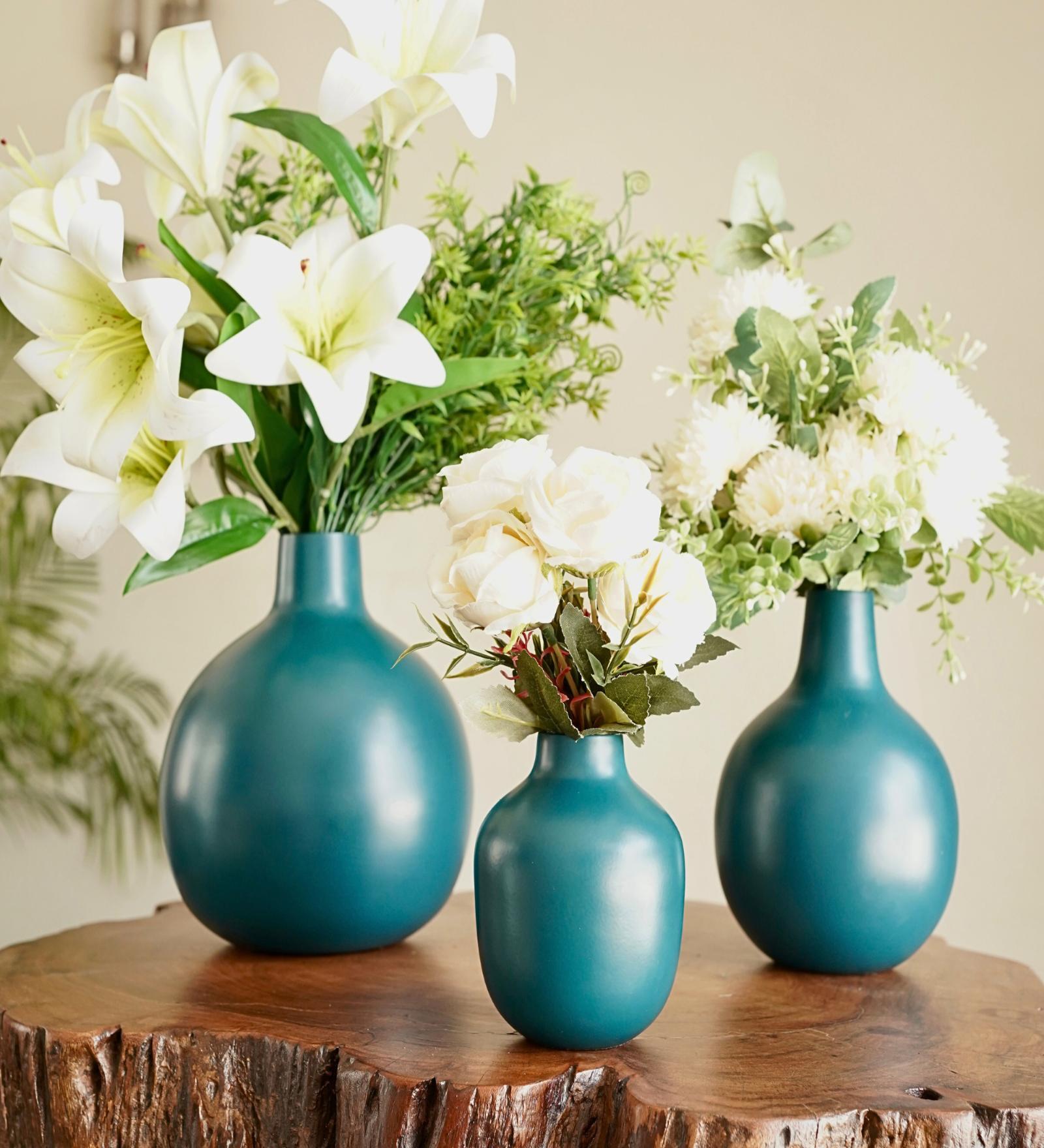 Twig Blue Iron (Pack of 3) Vases