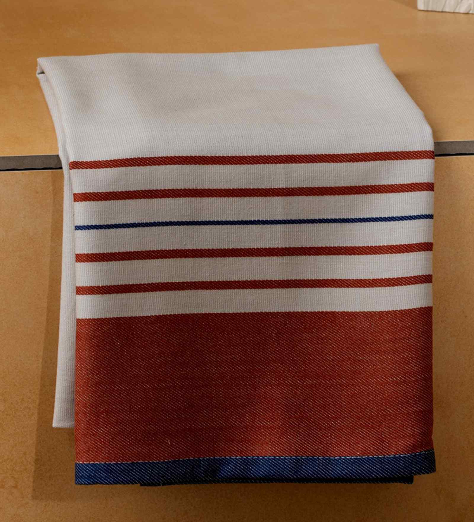 Brown Cotton Striped  Bath Towels (1Pc)