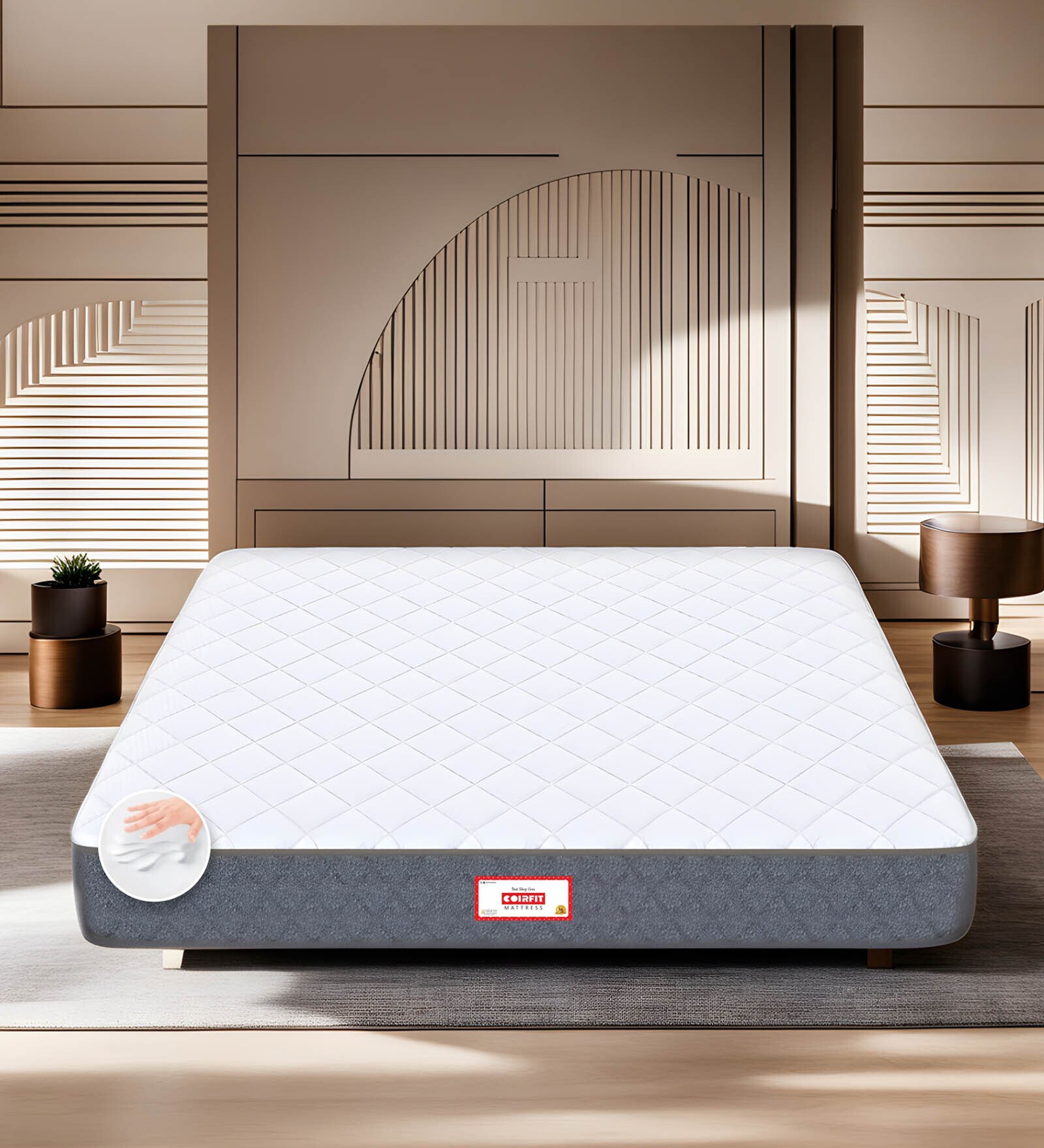 Twin Plus 5-Zone I-shape Tech. Memory Foam 10 Inches King Size Mattress in White Colour