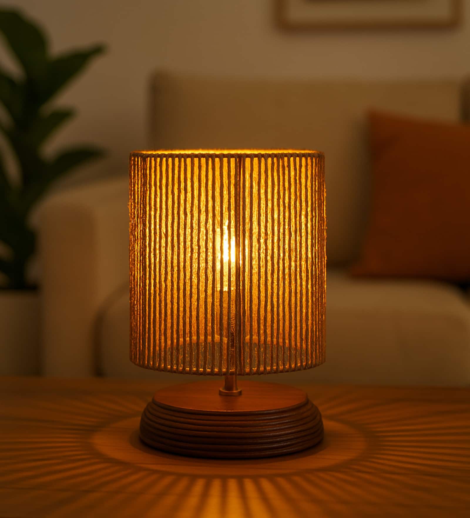 Twisted Raffia Loom Lamp