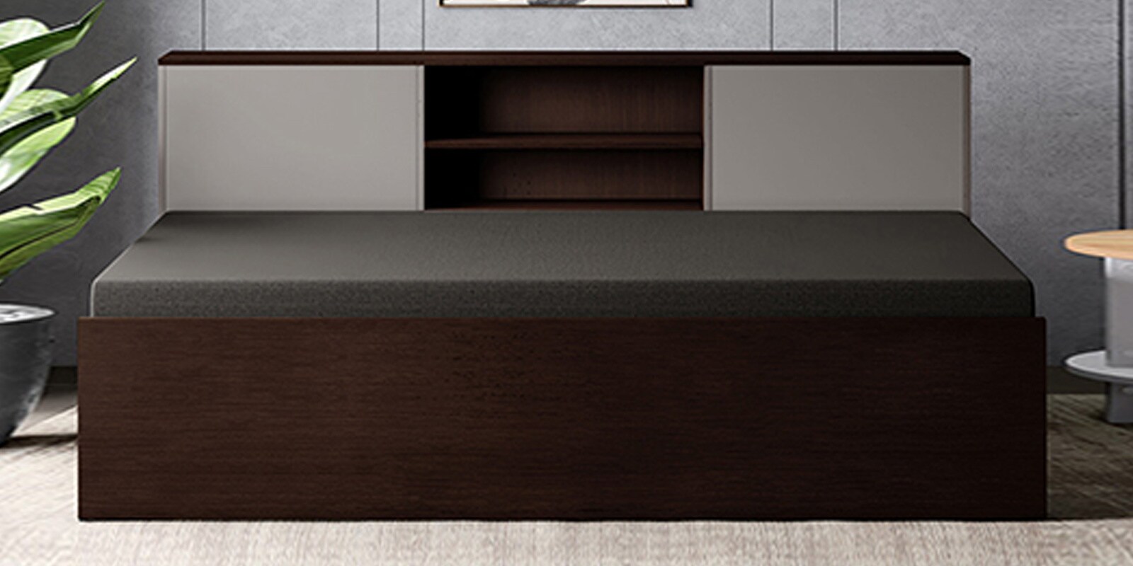 Twogether Engineered Wood Sofa Cum Bed In Cinnamon Colour