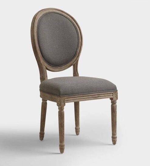 Paige Round Back Dining Chairs Set Of 2 In Charcoal Linen By Twigs Direct