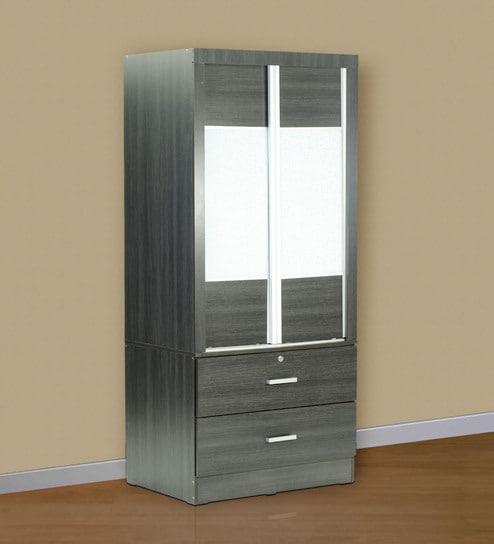 Buy Two Sliding Doors Wardrobe With Anti Jump Roller In Espresso