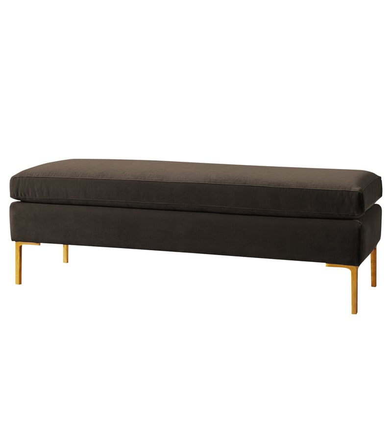 Buy Pop Velvet Bench In Dark Brown Colour By Dreamzz Furniture Online ...