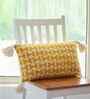 Twanty Olive & Natural 100% Cotton Beatrice 12X20 Inches Knitted Cushion Cover