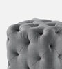 Tweaked Velvet Pouffe In Grey Colour