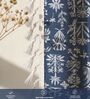 Twigs Indigo Blue Floral Cotton Curtains for Window Pack of 1