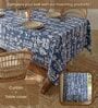 Twigs Indigo Floral Cotton Table Cover ( 4 Seater  )
