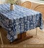 Twigs Indigo Floral Cotton Table Cover ( 4 Seater  )