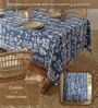 Twigs Indigo Floral Cotton Table Cover ( 6 Seater  )
