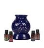Twilight Sky (Set of 5) Bone China Electric Oil Warmer with 4 Aroma Oil Bottles