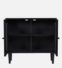 Twilight Solid Wood Cabinet in Black Finish