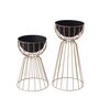 Twin Bloom Set Of 2 Gold Floor Planters