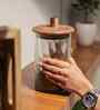 Twist Glass Storage Jar with Acacia Wood Lid
