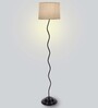 Twisted Black Metal Floor lamp with Zebra print Shade