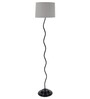 Twisted Black Metal Floor lamp with Zebra print Shade