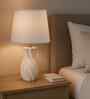 Twisted Ceramic Table Lamp-Beige