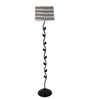 Twisted leaf design Black metal floor lamp with Chevron Print Shade