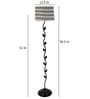 Twisted leaf design Black metal floor lamp with Chevron Print Shade