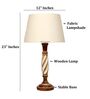 Twisted Wooden Table Lamp  with Cream Fabric Shade | Modern Farmhouse Bedside Lamp for Living Room, Bedroom & Home D cor