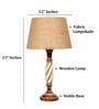 Twisted Wooden Table Lamp  with Natural Jute Fabric Shade | Modern Farmhouse Bedside Lamp for Living Room, Bedroom & Home D cor