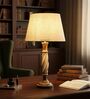 Twisted Wooden Table Lamp  with Premium Jute Fabric Shade | Modern Farmhouse Bedside Lamp for Living Room, Bedroom & Home D cor