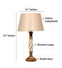 Twisted Wooden Table Lamp  with Premium Jute Fabric Shade | Modern Farmhouse Bedside Lamp for Living Room, Bedroom & Home D cor
