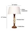 Twisted Wooden Table Lamp  with White Fabric Shade | Modern Farmhouse Bedside Lamp for Living Room, Bedroom & Home D cor