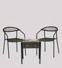Twister Fabric Table and Chair Set in Green & Black Finish with 2 Chairs