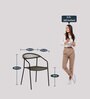 Twister Fabric Table and Chair Set in Green & Black Finish with 2 Chairs